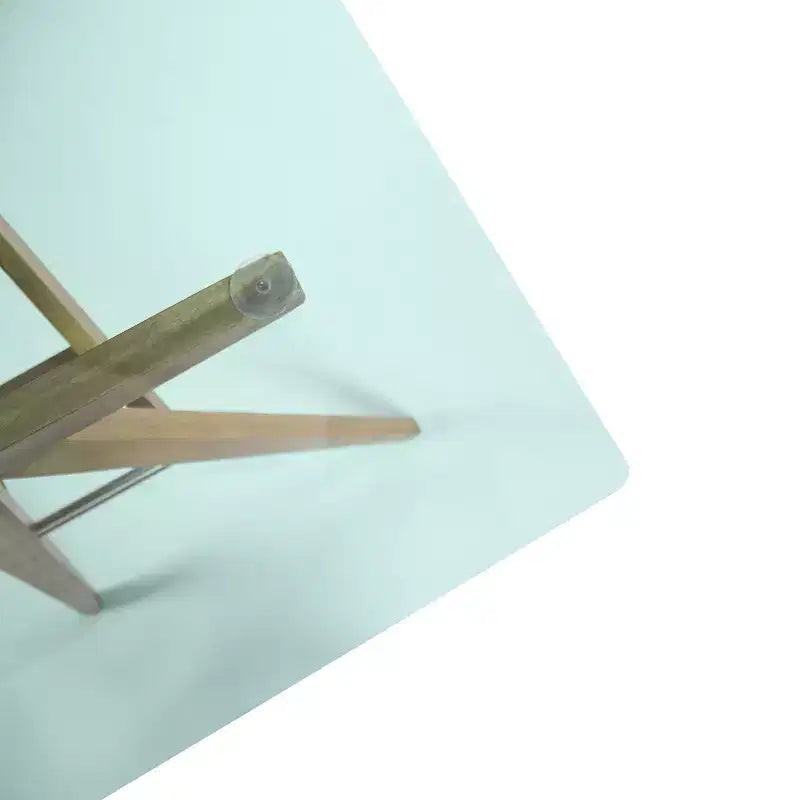Scrivania in legno di acacia con piano in vetro GDFStudio Aviary Mid-Century Modern, naturale/verde