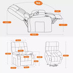 Rotating Lounge Chair, High Cushioned Living Room Chair with Oversized Foot Pedals