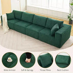 137 Sectional Couch Cloud Modular Modern Linear Sofa with Chaise Lounge, Corduroy Fabric, No Assembly Required, Convertible Compression Sleeper Sofa