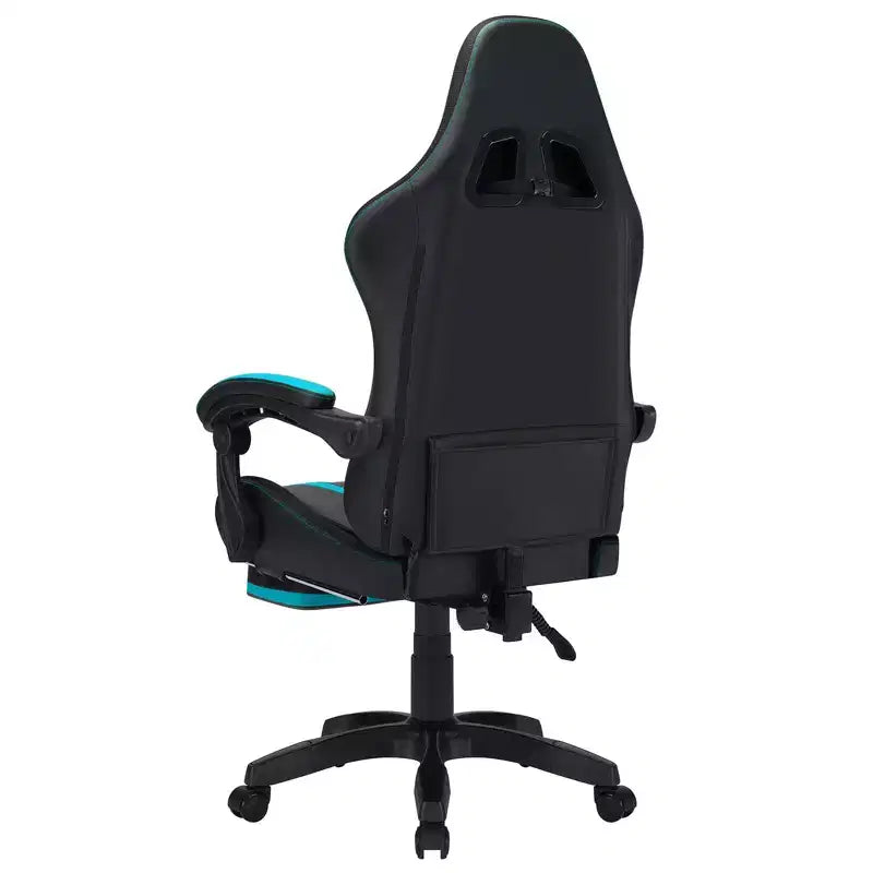 Sedia da gaming massaggiante extra large Hoffree Sedia da ufficio ergonomica per PC con poggiapiedi e regolabile
