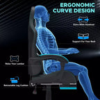 Sedia da gaming massaggiante extra large Hoffree Sedia da ufficio ergonomica per PC con poggiapiedi e regolabile