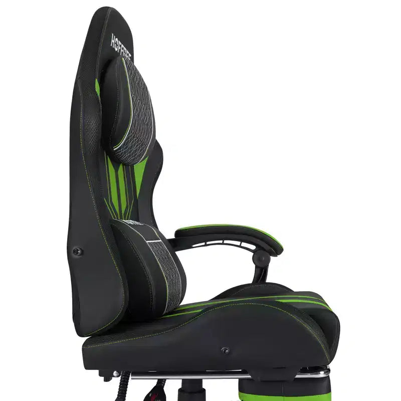 Sedia da gaming massaggiante extra large Hoffree Sedia da ufficio ergonomica per PC con poggiapiedi e regolabile