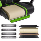 Sedia da gaming massaggiante extra large Hoffree Sedia da ufficio ergonomica per PC con poggiapiedi e regolabile