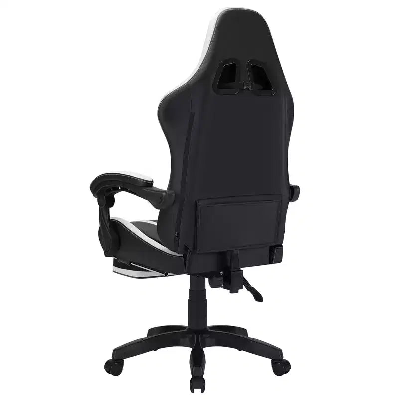 Sedia da gaming massaggiante extra large Hoffree Sedia da ufficio ergonomica per PC con poggiapiedi e regolabile