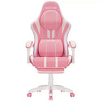Sedia da gaming massaggiante extra large Hoffree Sedia da ufficio ergonomica per PC con poggiapiedi e regolabile