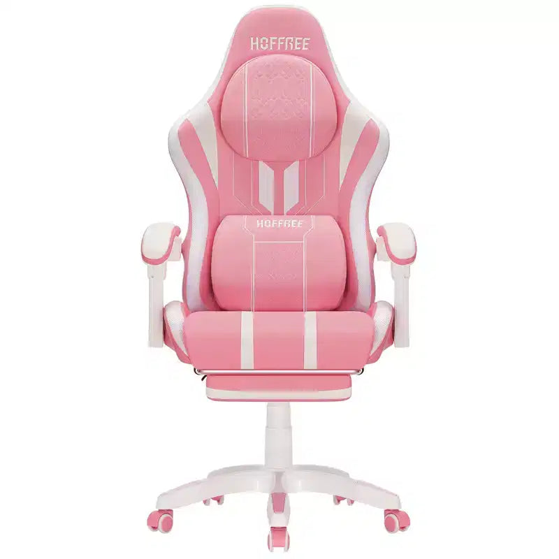 Sedia da gaming massaggiante extra large Hoffree Sedia da ufficio ergonomica per PC con poggiapiedi e regolabile