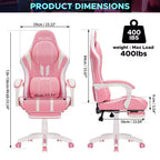 Sedia da gaming massaggiante extra large Hoffree Sedia da ufficio ergonomica per PC con poggiapiedi e regolabile