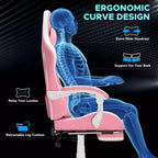 Sedia da gaming massaggiante extra large Hoffree Sedia da ufficio ergonomica per PC con poggiapiedi e regolabile