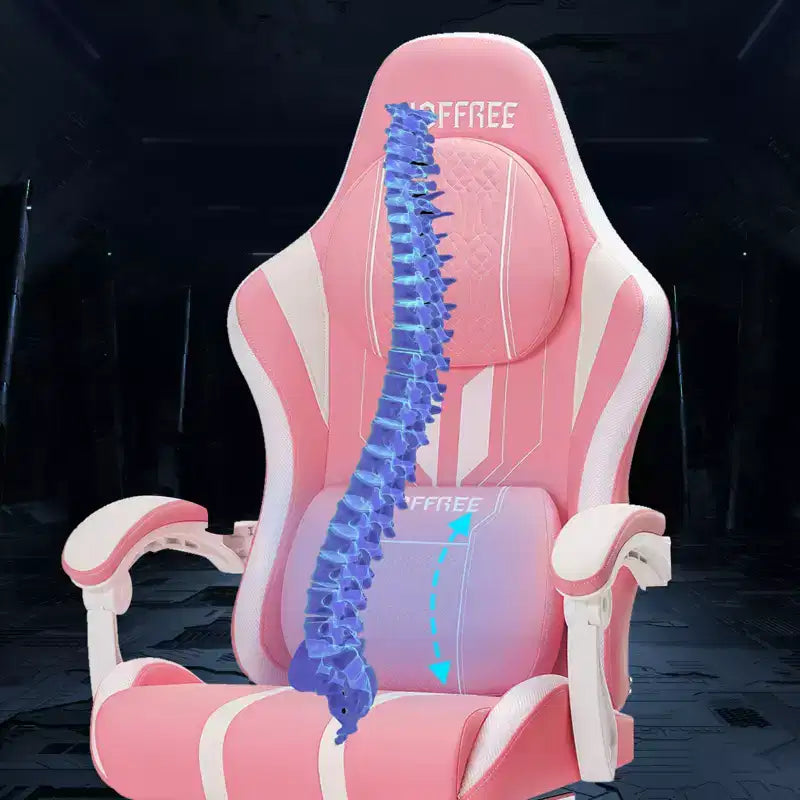 Sedia da gaming massaggiante extra large Hoffree Sedia da ufficio ergonomica per PC con poggiapiedi e regolabile