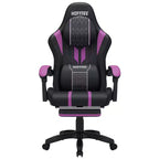 Sedia da gaming massaggiante extra large Hoffree Sedia da ufficio ergonomica per PC con poggiapiedi e regolabile