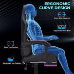 Sedia da gaming massaggiante extra large Hoffree Sedia da ufficio ergonomica per PC con poggiapiedi e regolabile