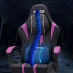 Sedia da gaming massaggiante extra large Hoffree Sedia da ufficio ergonomica per PC con poggiapiedi e regolabile