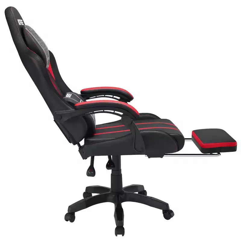 Sedia da gaming massaggiante extra large Hoffree Sedia da ufficio ergonomica per PC con poggiapiedi e regolabile
