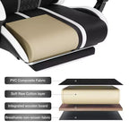 Sedia da gaming massaggiante extra large Hoffree Sedia da ufficio ergonomica per PC con poggiapiedi e regolabile