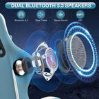 Sedia da gaming massaggiante in pelle Hoffree, ergonomica da ufficio per PC con altoparlante Bluetooth e poggiapiedi