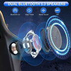 Sedia da gaming massaggiante in pelle Hoffree, ergonomica da ufficio per PC con altoparlante Bluetooth e poggiapiedi