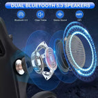Sedia da gaming massaggiante in pelle Hoffree, ergonomica da ufficio per PC con altoparlante Bluetooth e poggiapiedi