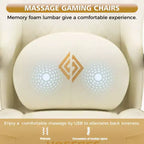 Sedia da gaming massaggiante in pelle Hoffree, ergonomica da ufficio per PC con altoparlante Bluetooth e poggiapiedi