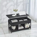 Tavolino da Salotto Sollevabile 49.9 x 100.1 x (49-62) cm con Vani Nascosti e Ripiano, Tavolino Accent per Soggiorno, Ufficio