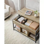 Tavolino da Salotto Sollevabile 49.9 x 100.1 x (49-62) cm con Vani Nascosti e Ripiano, Tavolino Accent per Soggiorno, Ufficio
