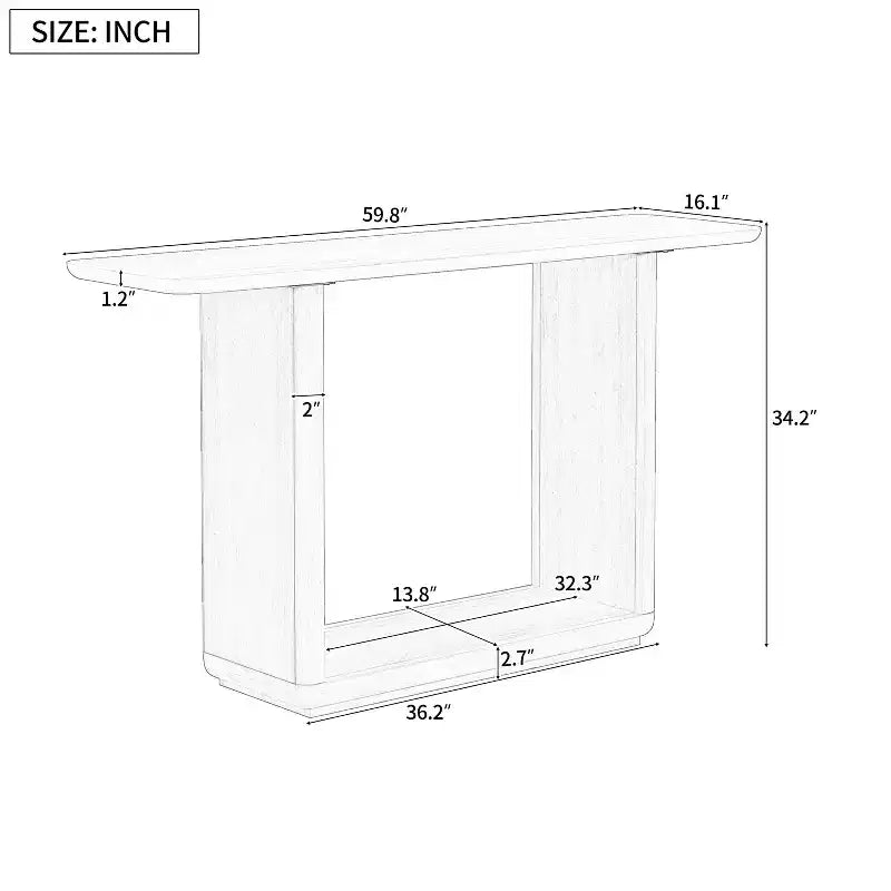 Christopher Knight Home Edana Tavolo Console Moderno con Base a U in Legno e Angoli Arrotondati