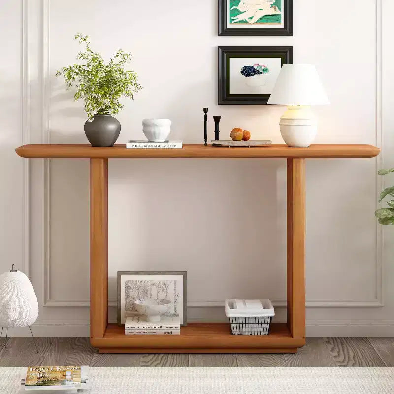 Christopher Knight Home Edana Modern U-Base Wood Console Table with Curved Corners