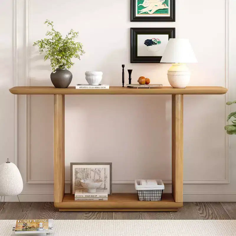 Christopher Knight Home Edana Modern U-Base Wood Console Table with Curved Corners