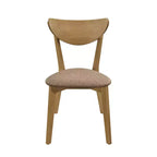 Simple Relax Set of 2 Upholstered Dining Side Chairs in Light Walnut and Brown