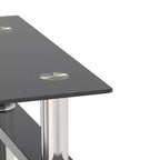 MAMAYEERTY Modern Tempered Glass End Table, Square Side Table for Living Room Bedroom, Black