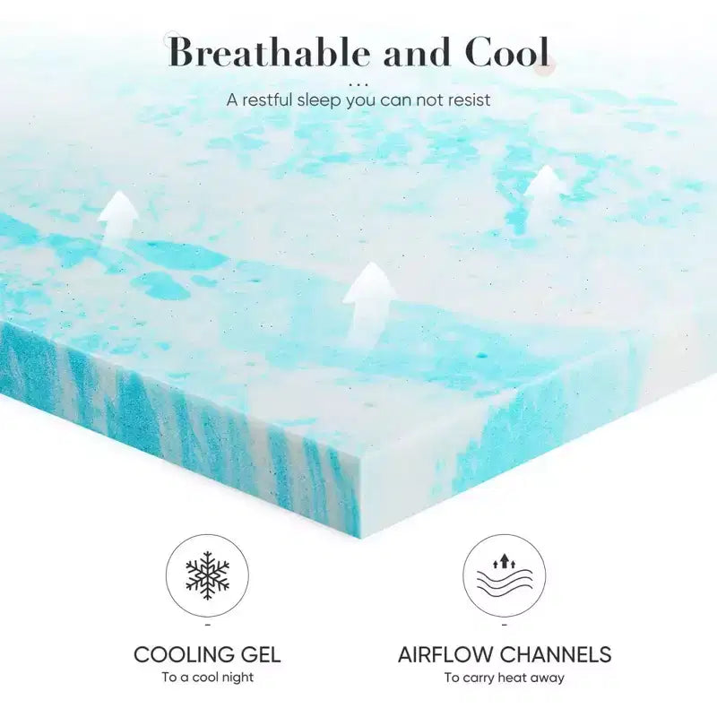 Materasso in memory foam blu morbido da 7,6 cm, per un comfort eccezionale, soluzione per un sonno di qualità superiore