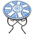 Jiallo Mosaic Art Collection Blue Daisy Accent Table