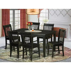 HomeStock Rectangle Wood Dining Table Set Black