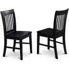 HomeStock Rectangle Wood Dining Table Set Black