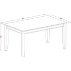 HomeStock Rectangle Wood Dining Table Set 36x60 Inch