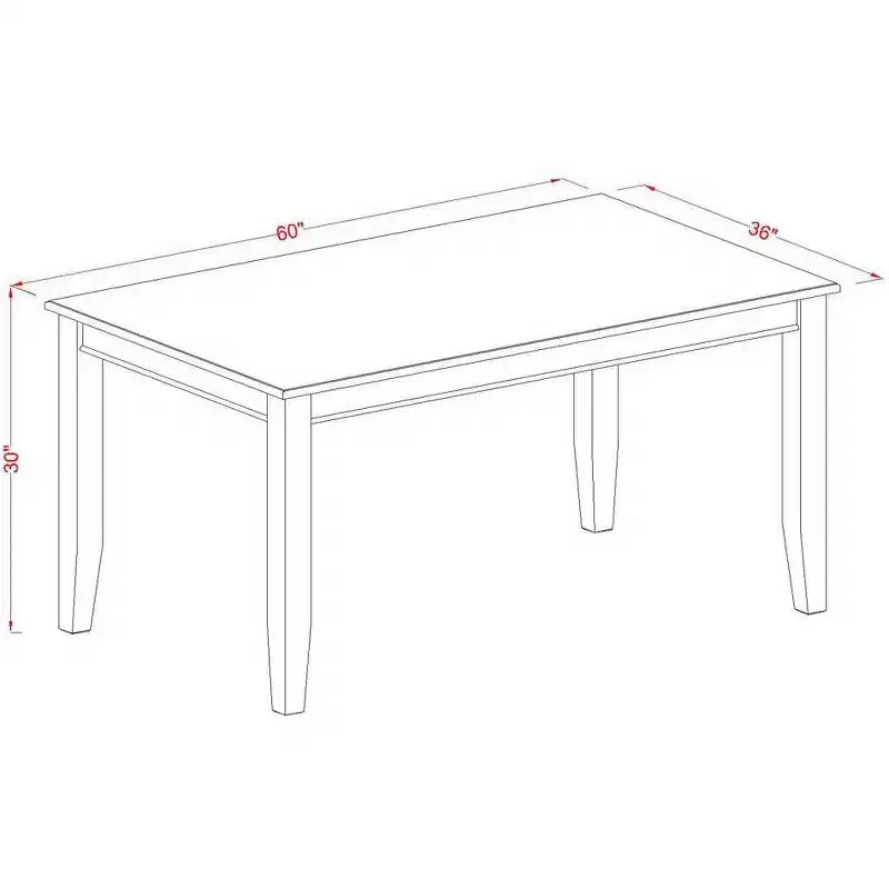 HomeStock Rectangle Wood Dining Table Set 36x60 Inch