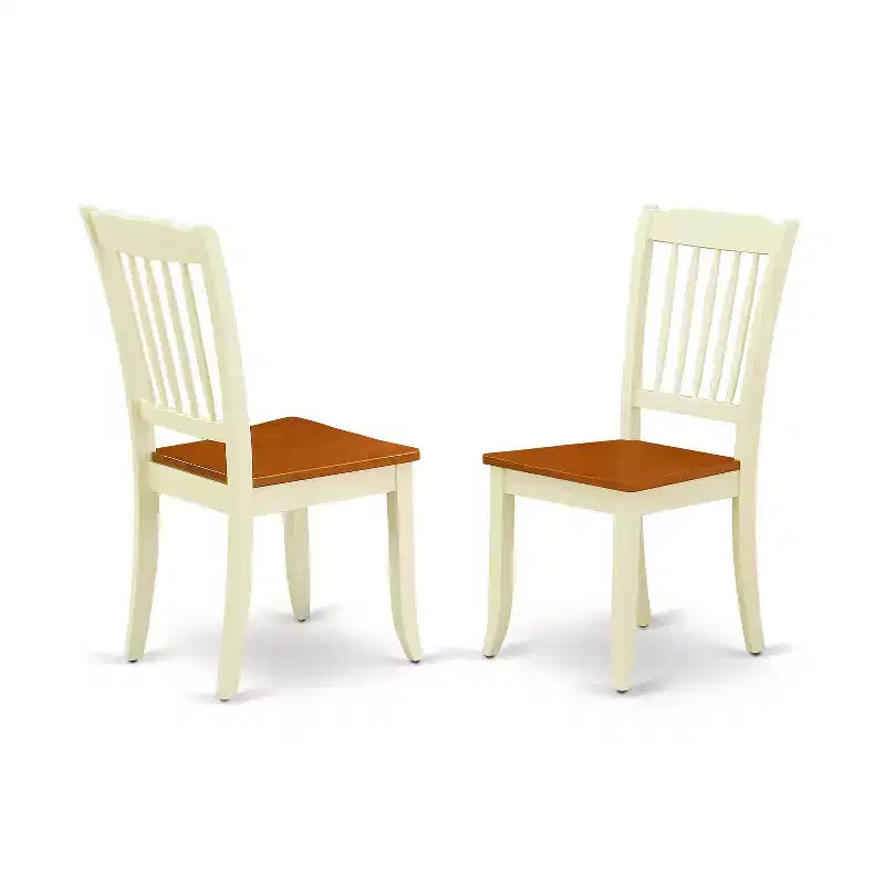 HomeStock Moderno Set Sala da Pranzo 5 Pezzi Tavolo Rotondo con Piedistallo Ciliegio e Bianco Crema
