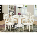 HomeStock SHKE5 Round Linen White 5 Piece Dining Set