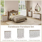 Costway 1/2 PCS 47 Farmhouse Chest of Drawers with 7 Folding Fabric Drawers Anti-tipping Kit Gray