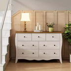 Costway 1/2 PCS 47 Farmhouse Chest of Drawers with 7 Folding Fabric Drawers Anti-tipping Kit Gray