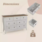 Costway 1/2 PCS 47 Farmhouse Chest of Drawers with 7 Folding Fabric Drawers Anti-tipping Kit Gray