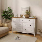 Costway 1/2 PCS 47 Farmhouse Chest of Drawers with 7 Folding Fabric Drawers Anti-tipping Kit Gray