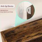Microwave Stand Bakers Rack Cabinet, Farmhouse Wooden Storage Cabinet with Power Outlet with Thickened Counter