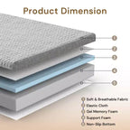 Wellos Materasso in Memory Foam in Gel Tri-Pieghevole Portatile Antiscivolo Rigido a 4 Pieghe