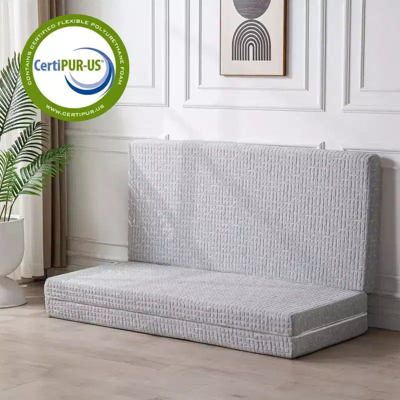 Wellos Materasso in Memory Foam in Gel Tri-Pieghevole Portatile Antiscivolo Rigido a 4 Pieghe