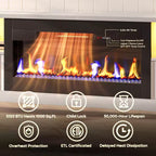 Bestier 70 Fluted Glossy Fireplace TV Stand with 36 Fireplace & LED Light Modern Entertainment Center with Cabinets