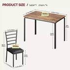 Tavolo da pranzo per 2, set tavolo e sedie piccolo per 2, set dinette per 2, set tavolo da pranzo quadrato, set 3 pezzi cucina e sala da pranzo per piccoli spazi