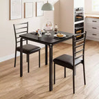 Tavolo da pranzo per 2, set tavolo e sedie piccolo per 2, set dinette per 2, set tavolo da pranzo quadrato, set 3 pezzi cucina e sala da pranzo per piccoli spazi