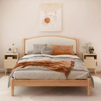 GDFStudio Melissa Comodino in legno da 58 cm con ripiano aperto e anta in rattan