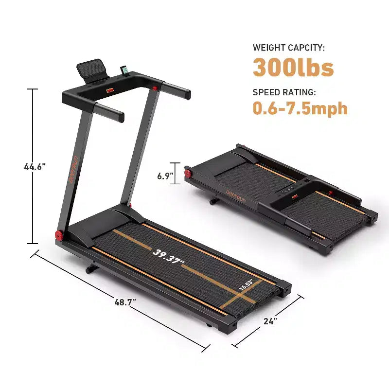 Tapis Roulant Intelligente Pieghevole DeerRun A1 con Inclinazione del 6% - Supporta Bluetooth e Telecomando Senza Fili