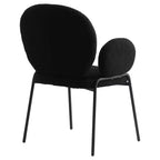 LeisureMod Celestial Series Boucle Dining Arm Chairs with Black Frame  Set of 2, Comfortable, Stylish, Modern Accent for Dining Rooms & Kitchens